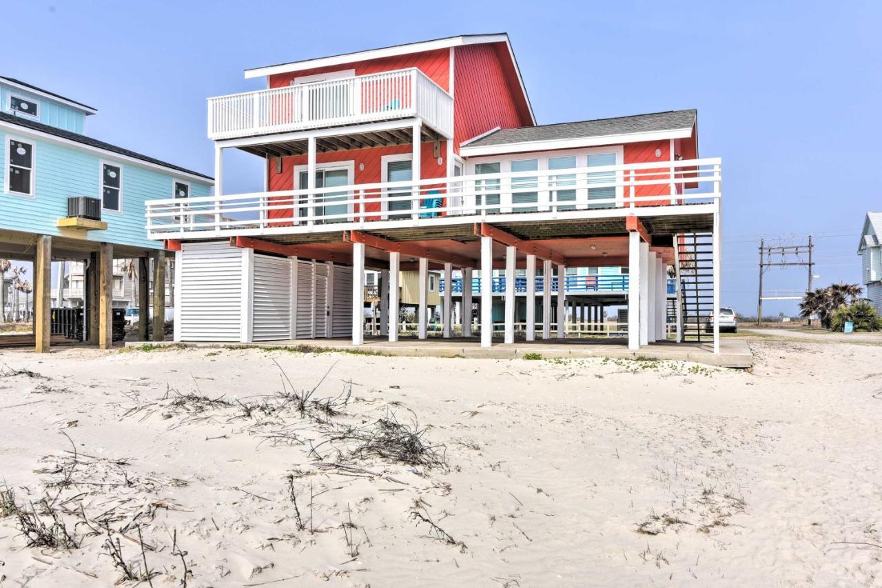 Beachfront Galveston Oasis Balconies, Ocean View! Exterior photo